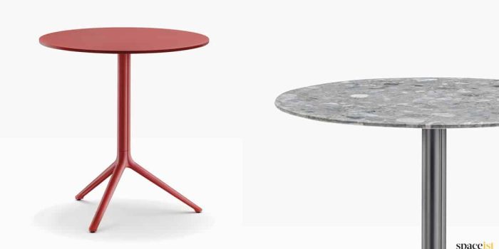 red folding table