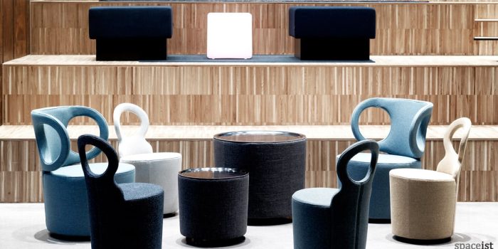 Eye chair range in blues and blacks