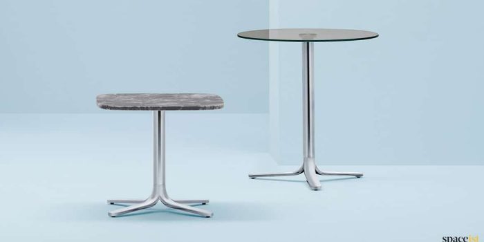 chrome + marble cafe table