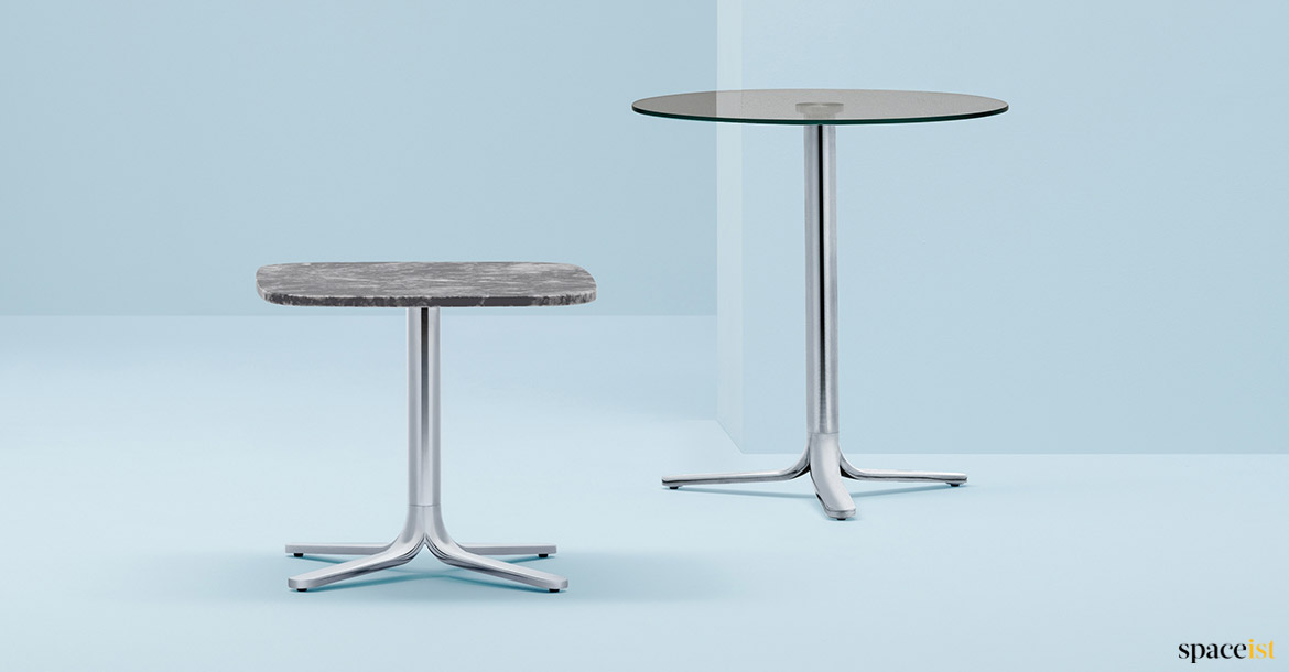 chrome + marble cafe table