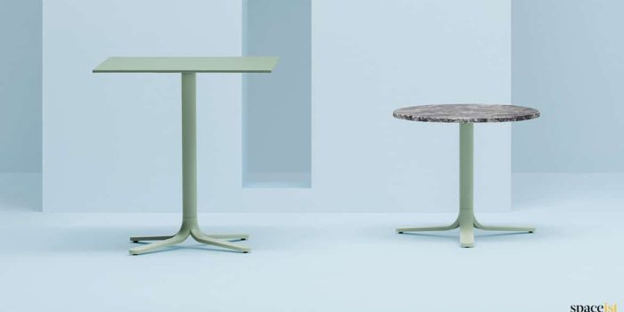 Green + marble cafe table