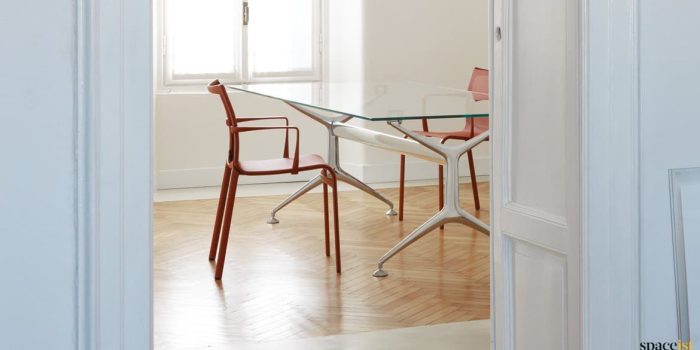 Frame cool glass meeting table