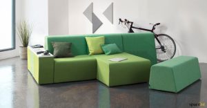 Green modualr hangout sofa