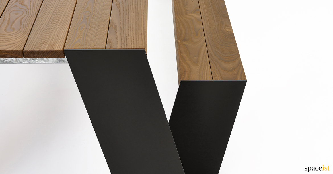 Hoop picnic table closeup