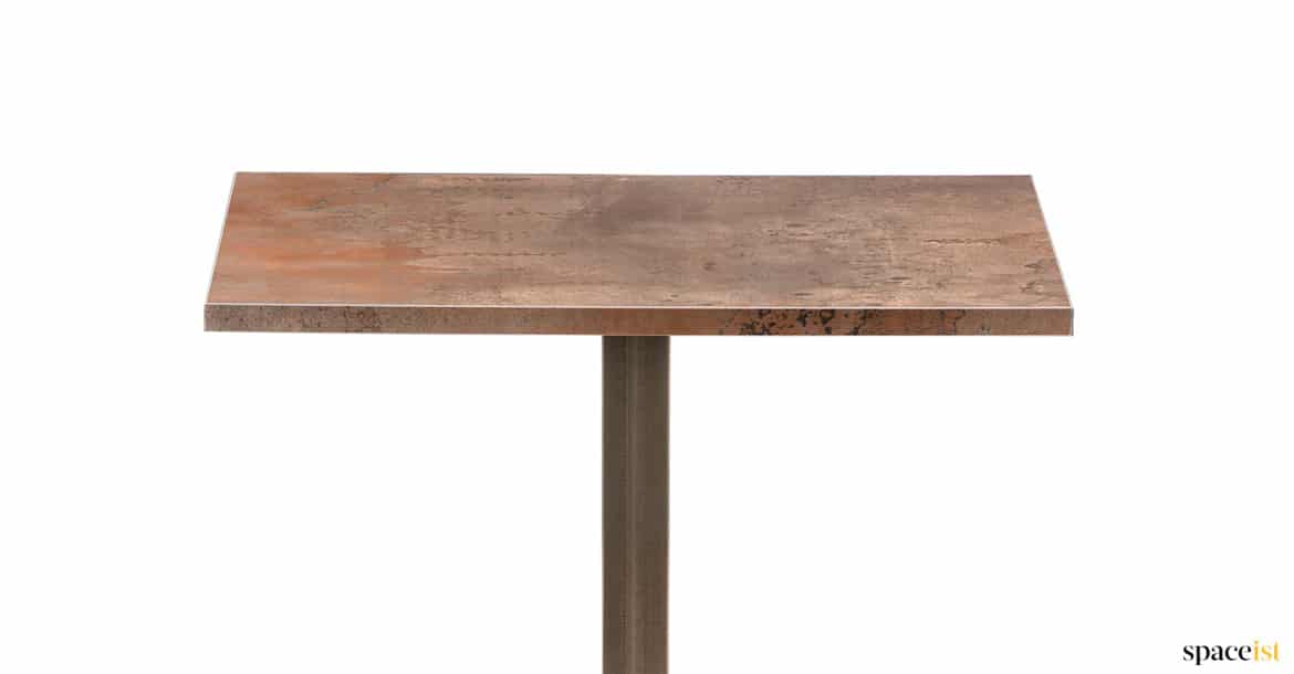 Corten steel style laminate table top
