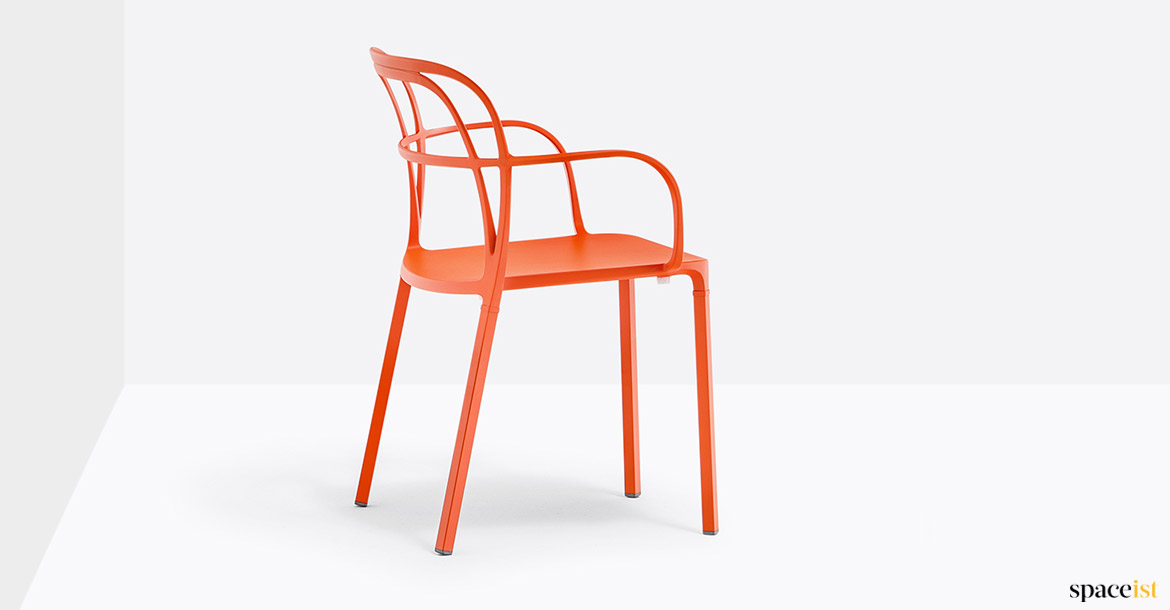 Orange outdoor cafa chair