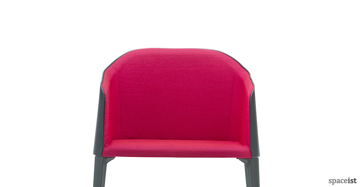 Laja black leather with pink fabric meeting chair