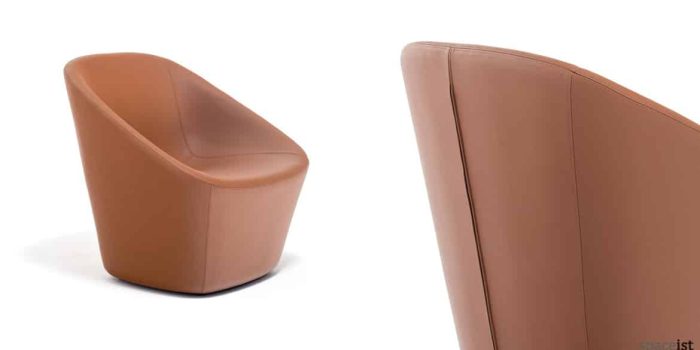 Log designer tan leather reception chair