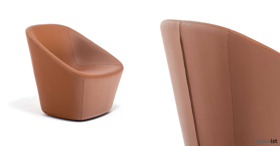 Log designer tan leather reception chair