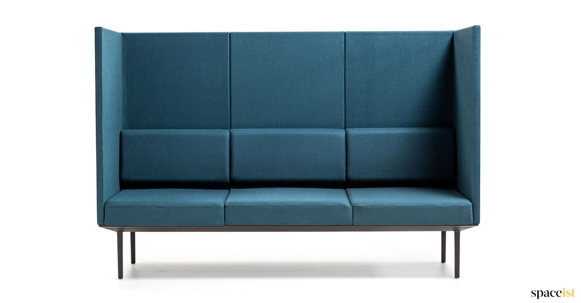 High back clinic reception sofa in dark blue