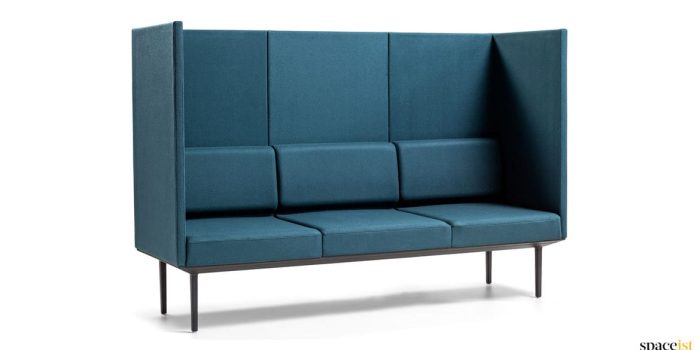 Blue very high back reception sofa