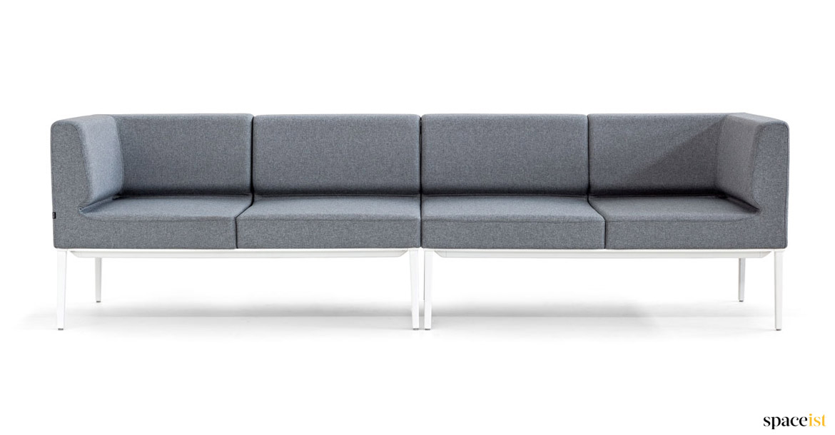 Designer very long office sofa in grey