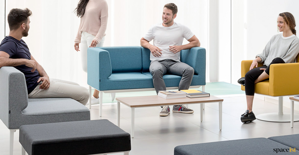 Longi compact small blue office sofa