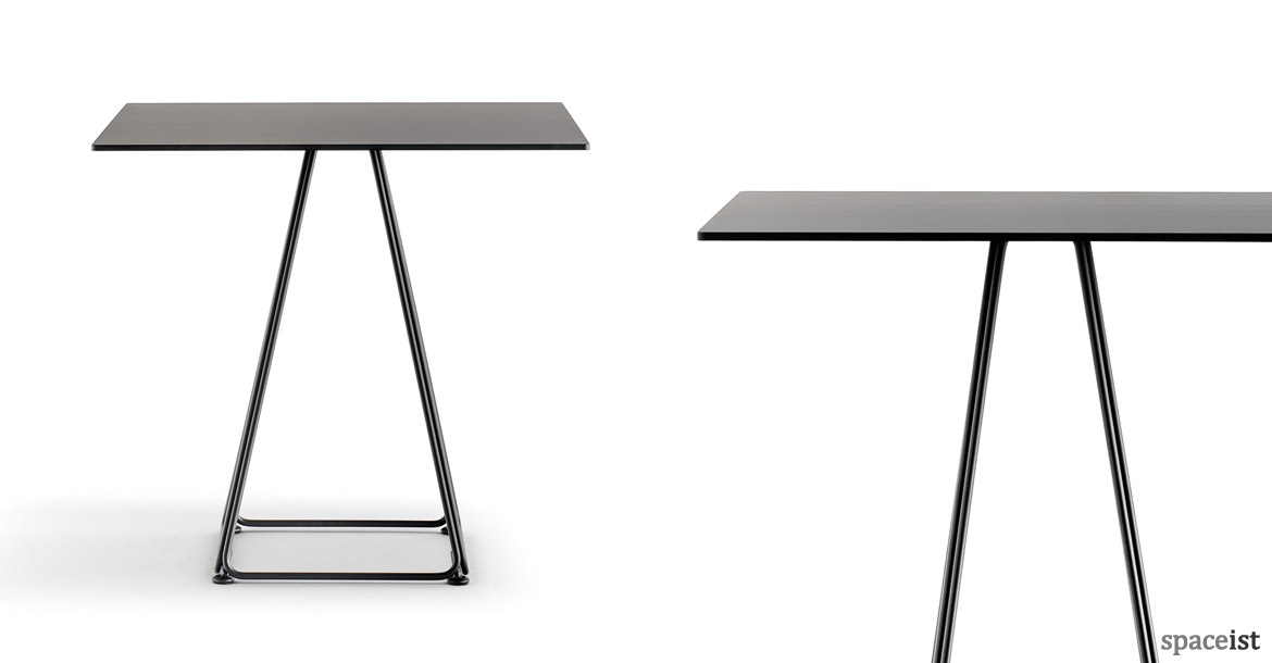 Luna pyramid style cafe table with a square top
