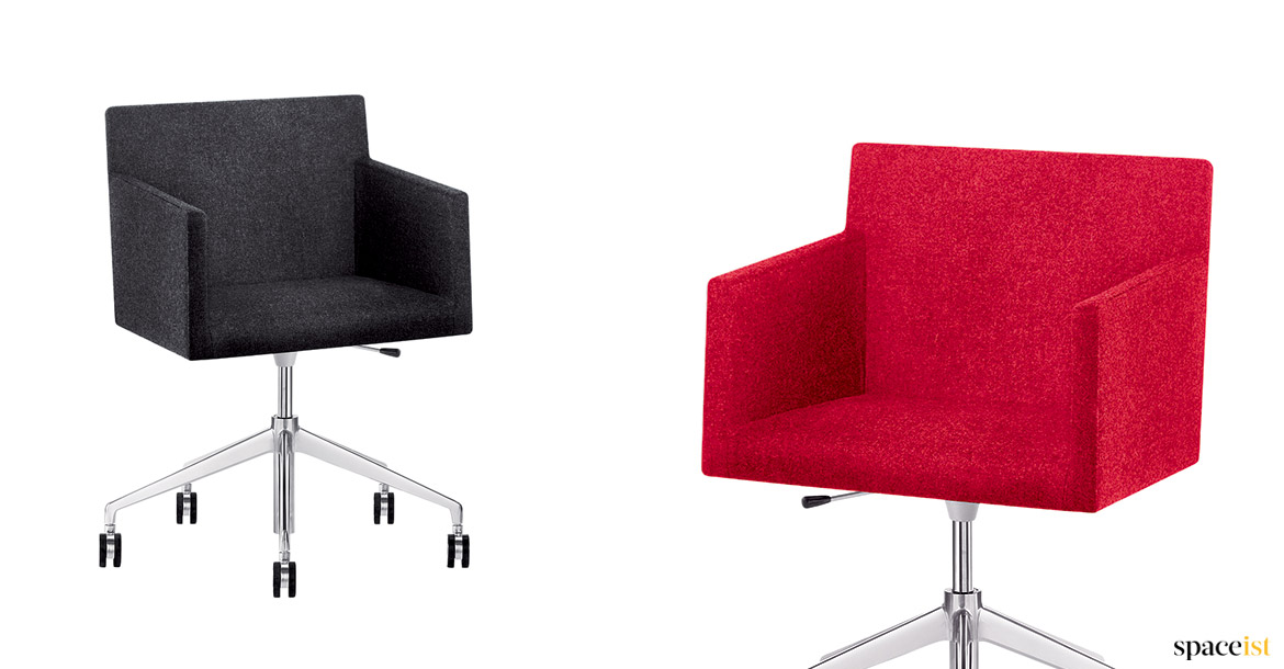 Masi red + black office chair on wheels