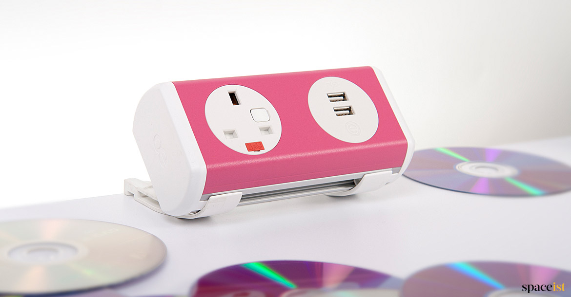 pink socket point for desk