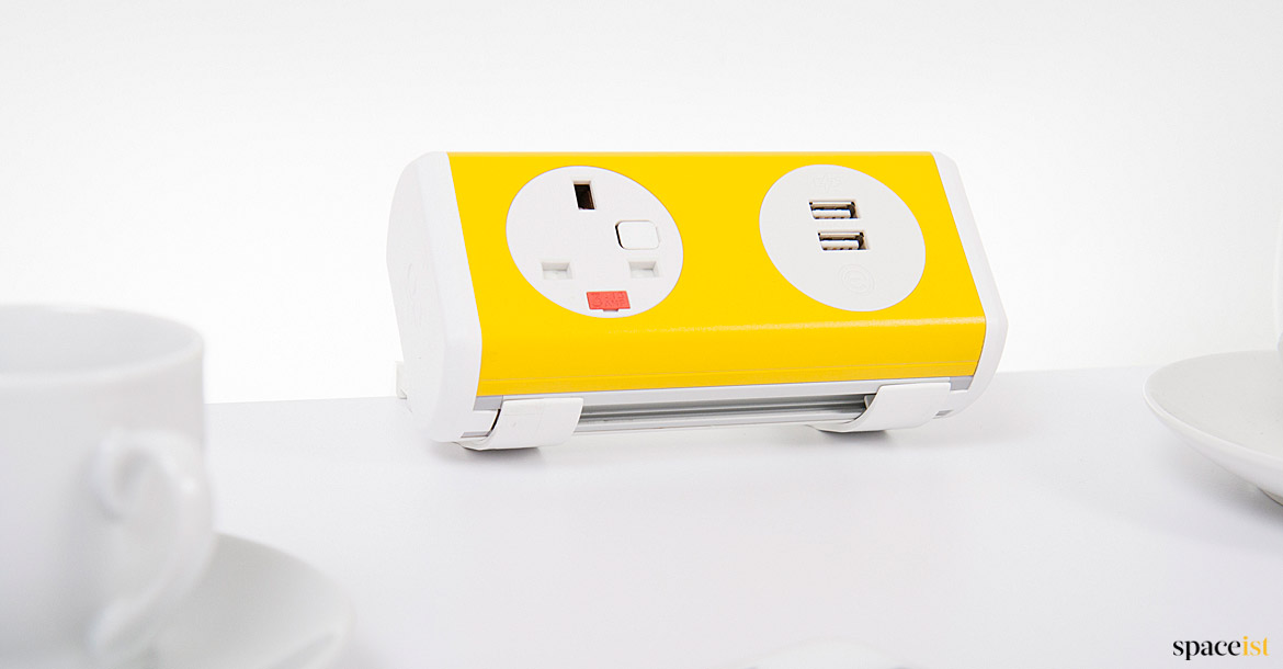 Yellow small socket point for desk