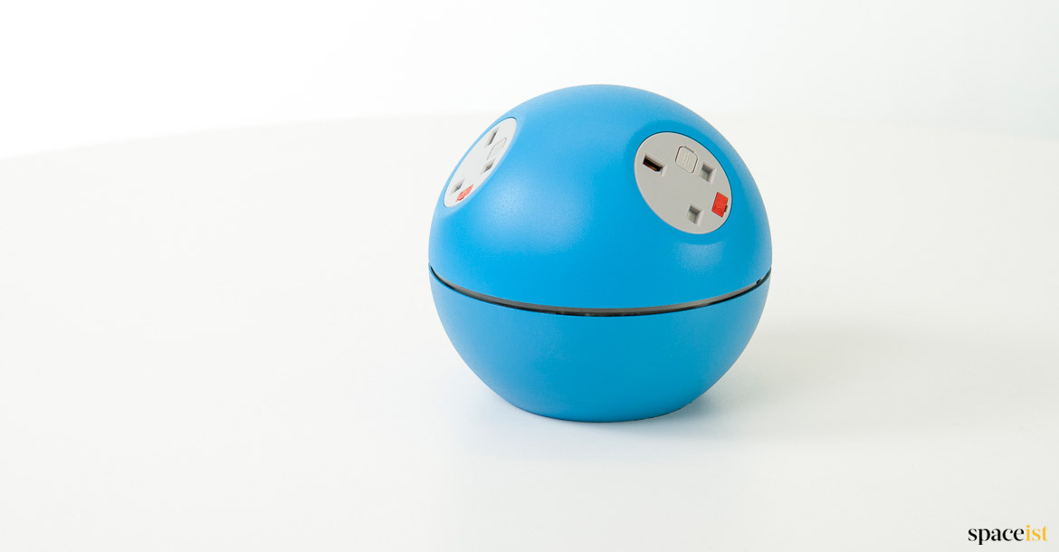 Blue round UK plug point