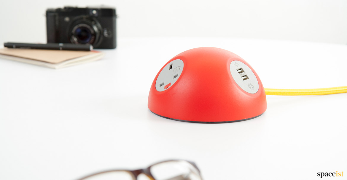 Red cool iphone charger for desk
