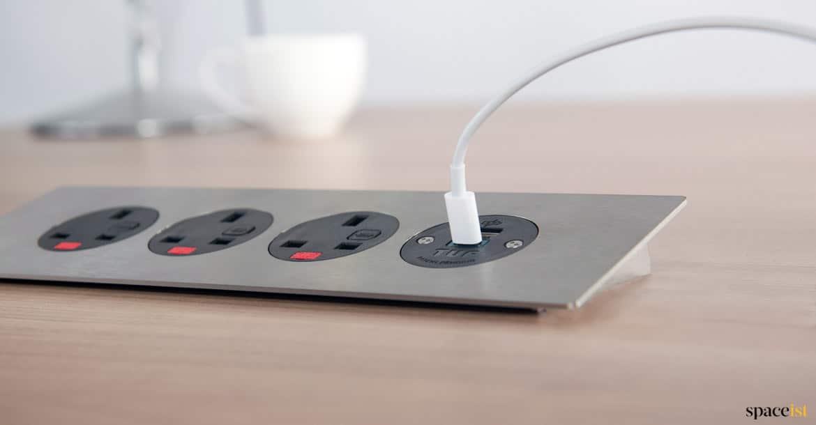 Boardroom table plug sockets
