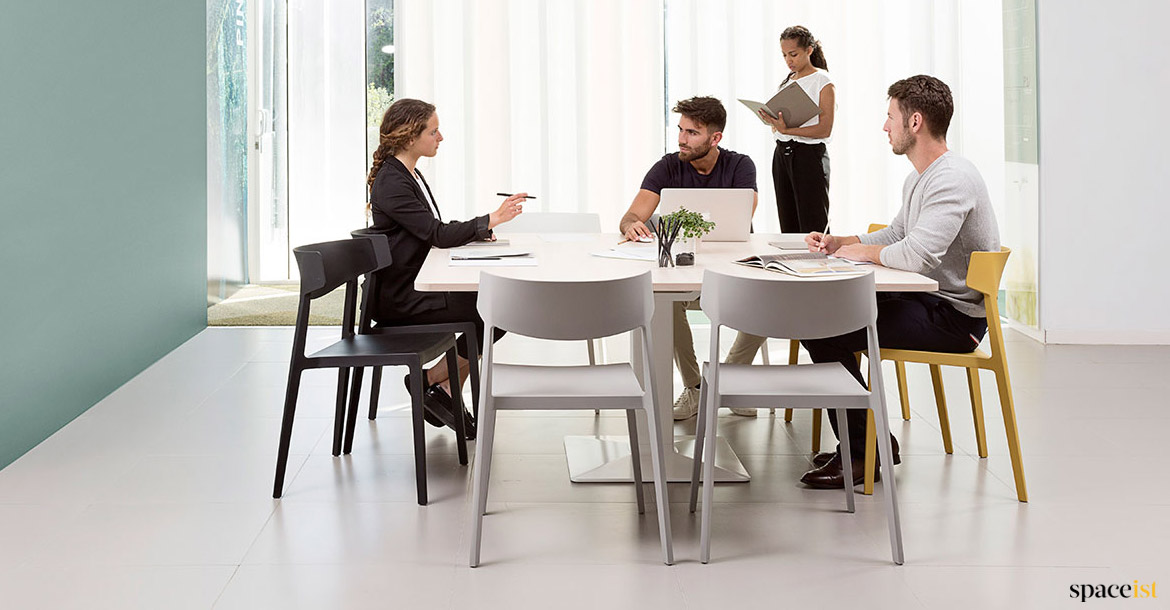 Square white modern meeting table