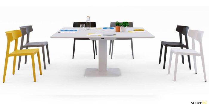 Large square office meeting table