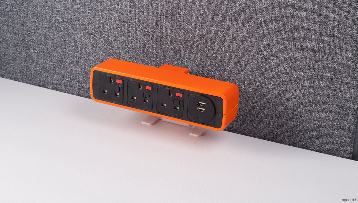 Orange + black office sockets