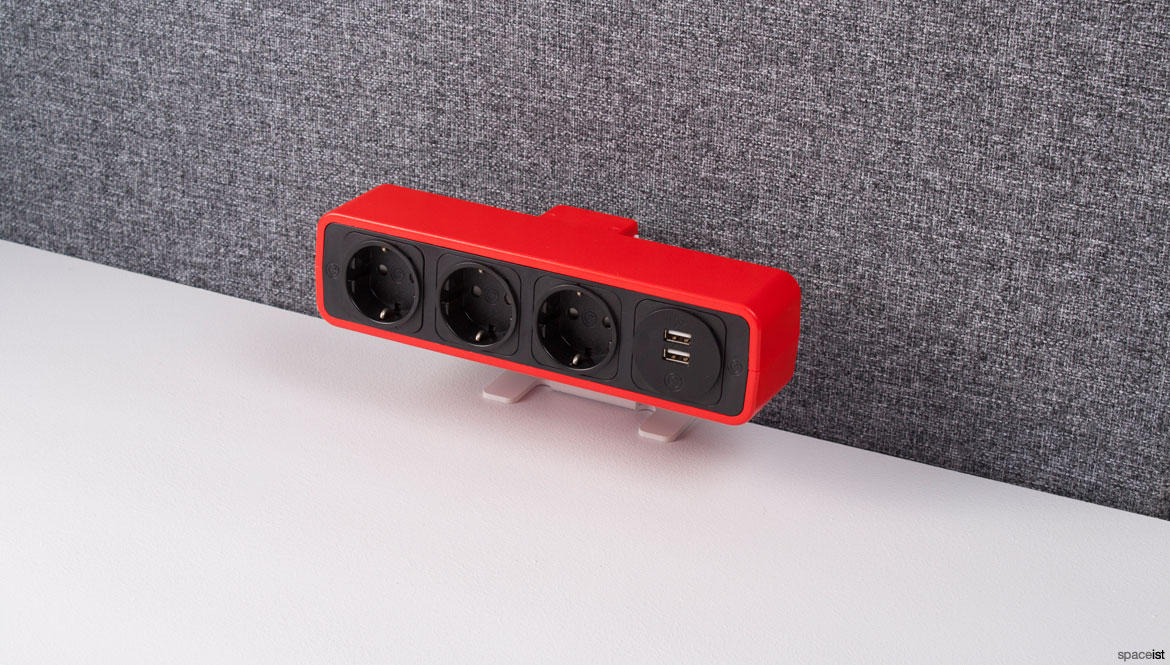 Red desk top plug + USB charger