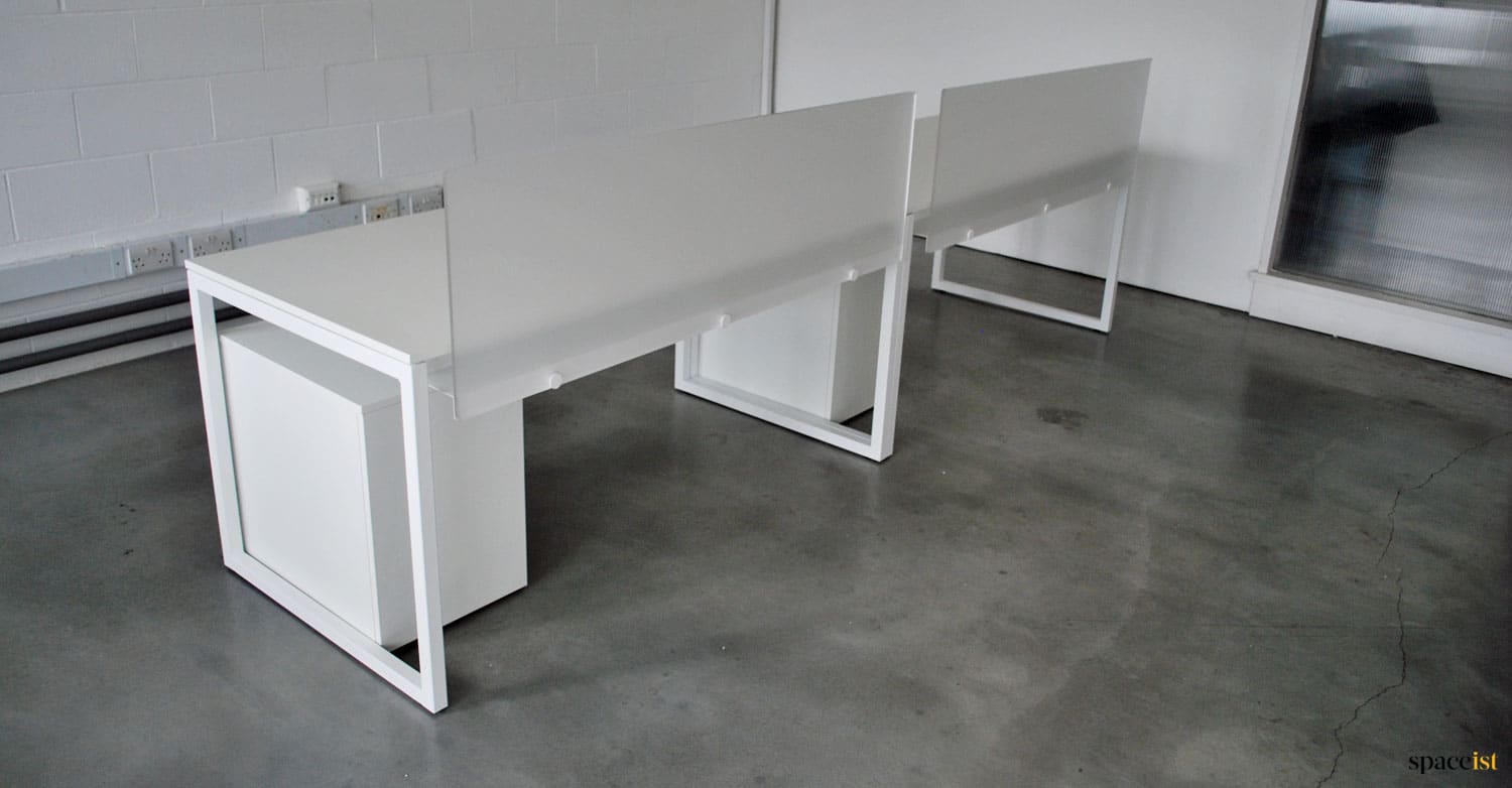 White long desks