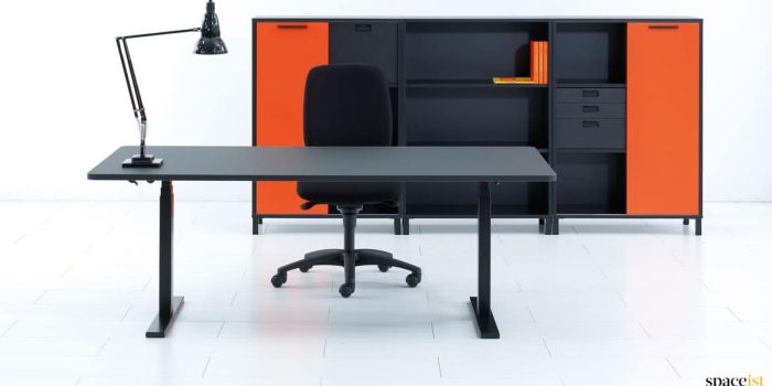 Q20 standing desk in black