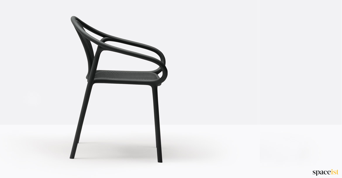 Black stacking chair