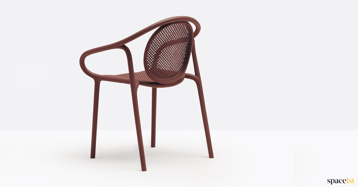 Red mesh cafe chair