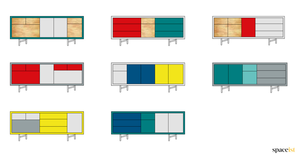 S36 multi coloured cabinet options