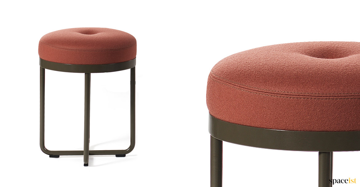 Shima small low stool red seat