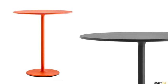 red-orange commercial cafe table