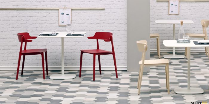 White and red cafe furniture