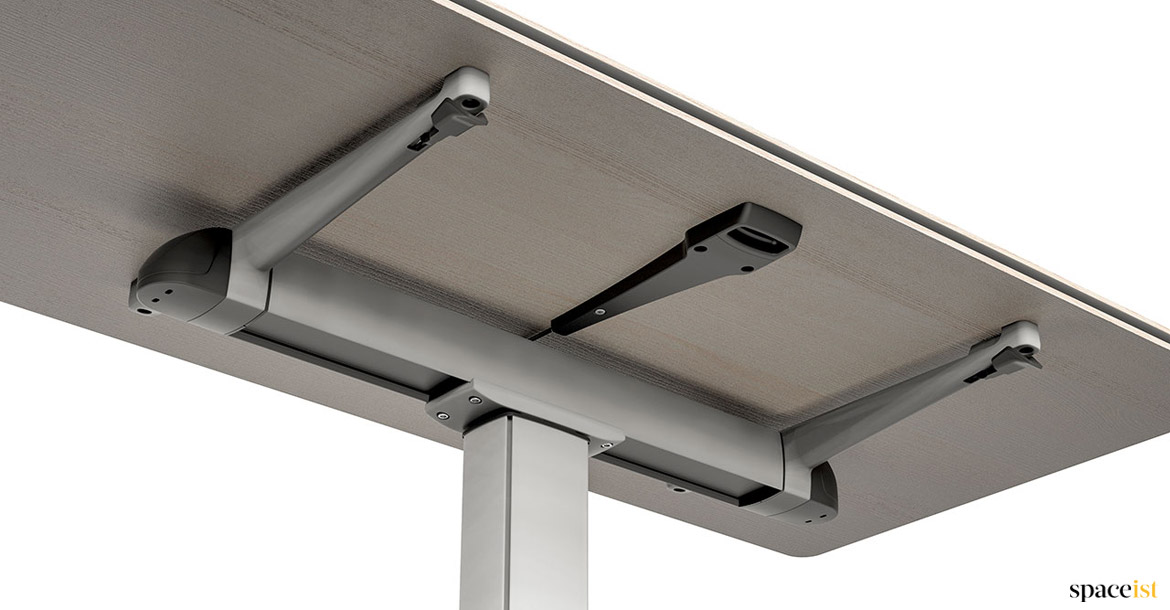 Folding desk under side detail