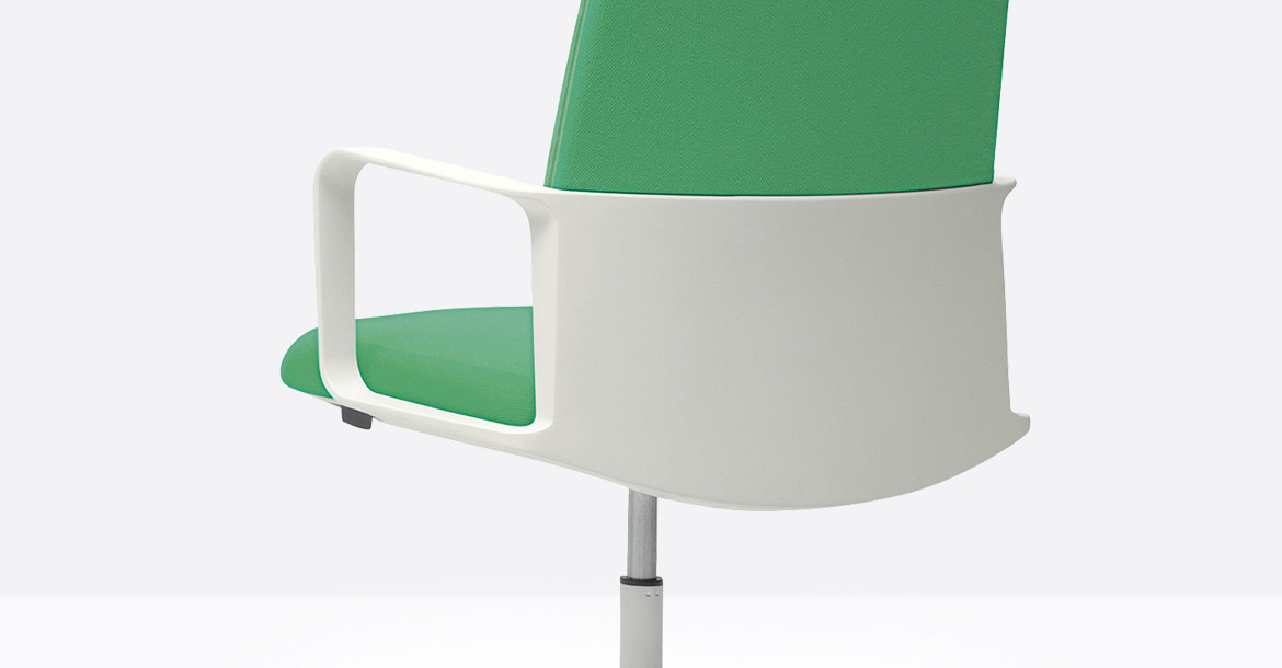 White and green desk chair