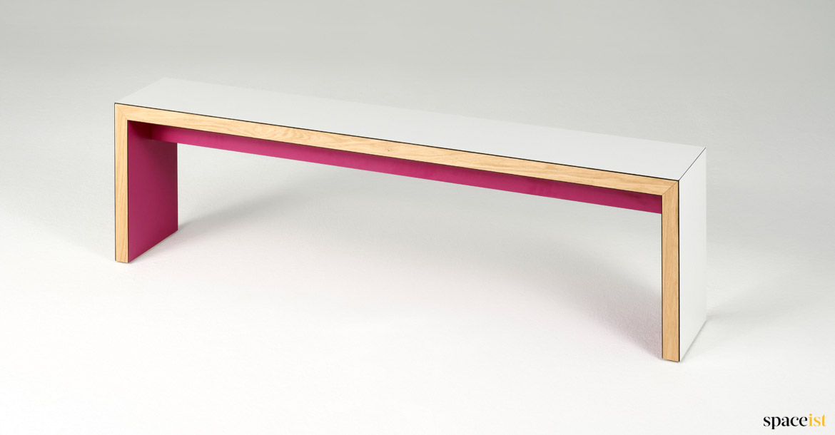 White + pink bench