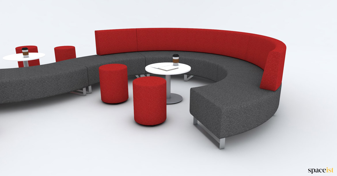 waving breakout sofa in red