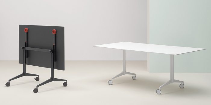 White folding table to seat 8 people