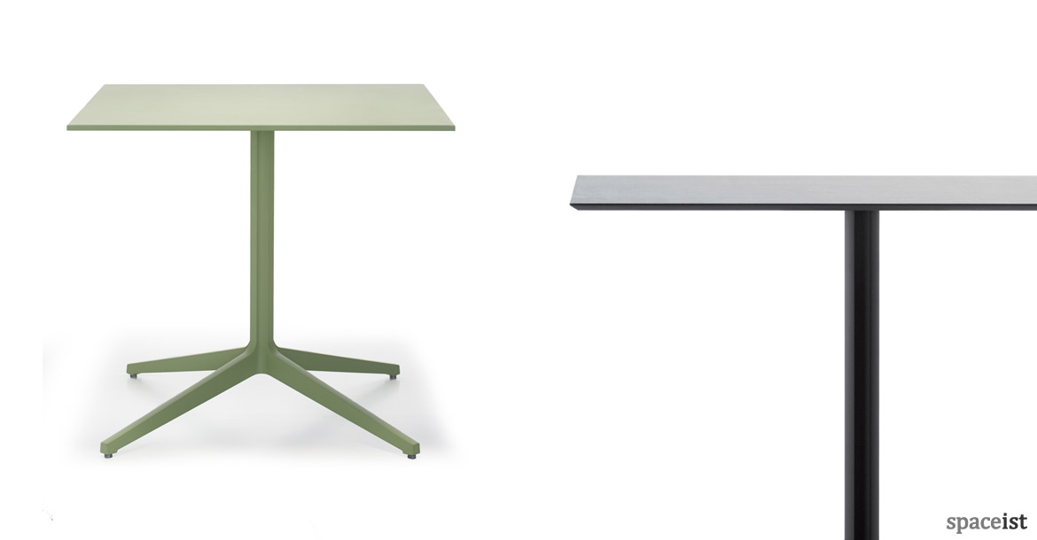 Ypsilon large green outdoor cafe table