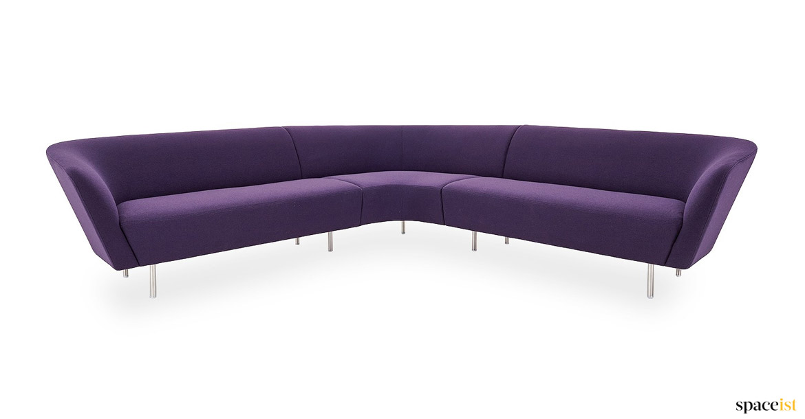 Velvet purple corner sofa