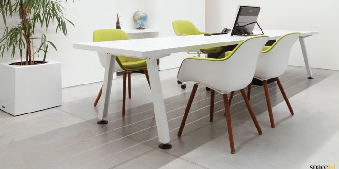 Marina white long meeting table