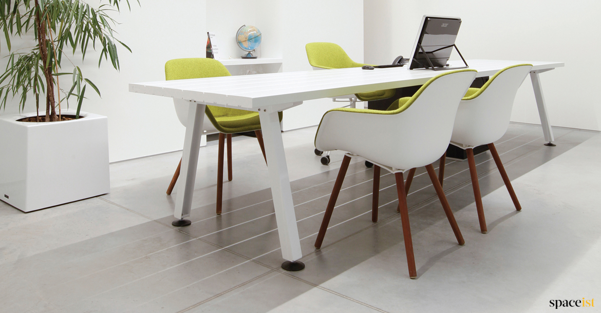 Marina white long meeting table