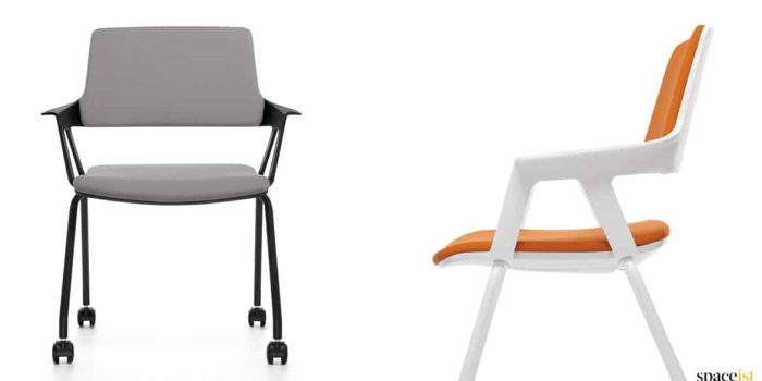 black chair with castors