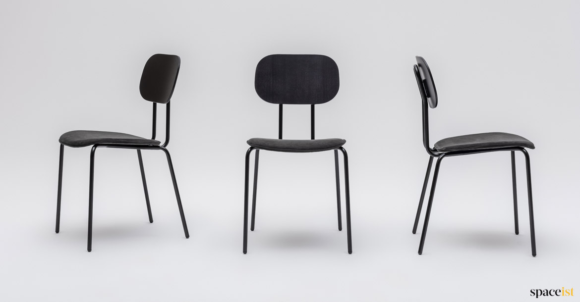Modern cafe chair with black seat