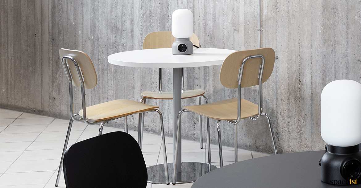 Plywood cafe chair chrome