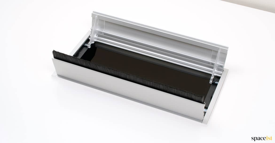 Silver cable hatch for meeting table