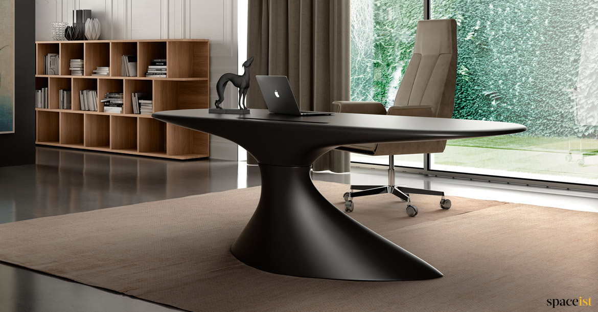 black futuristic desk